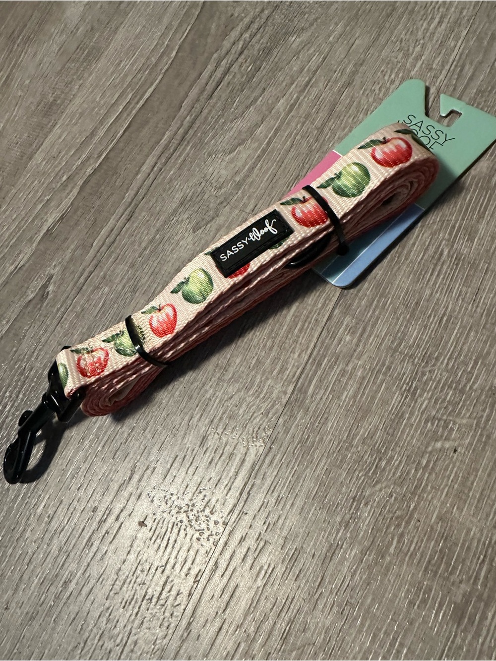 Sassy Woof Pink Apple Print Dog Leash